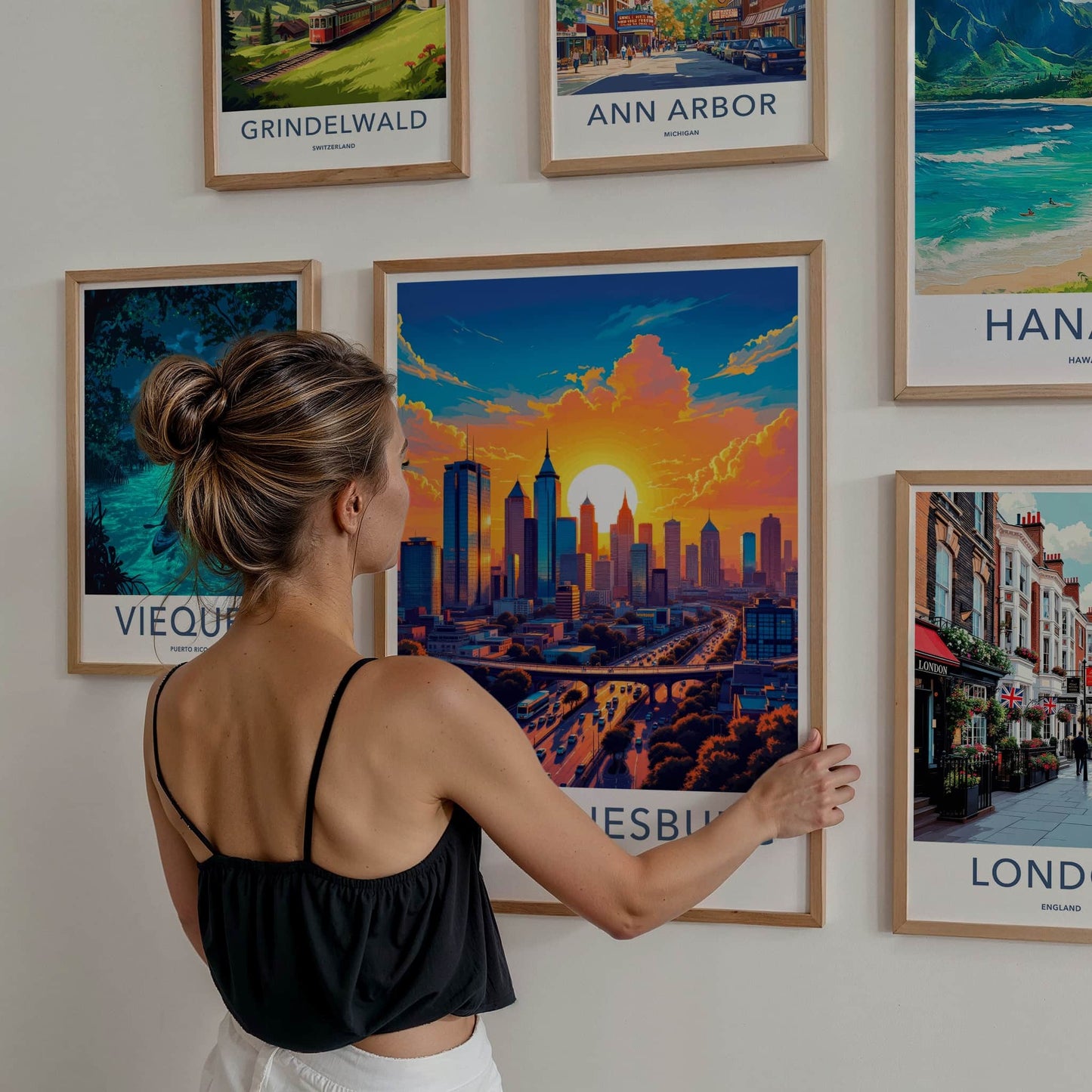 Johannesburg Poster - South Africa Travel Art - Vibrant City Sunset Home Decor