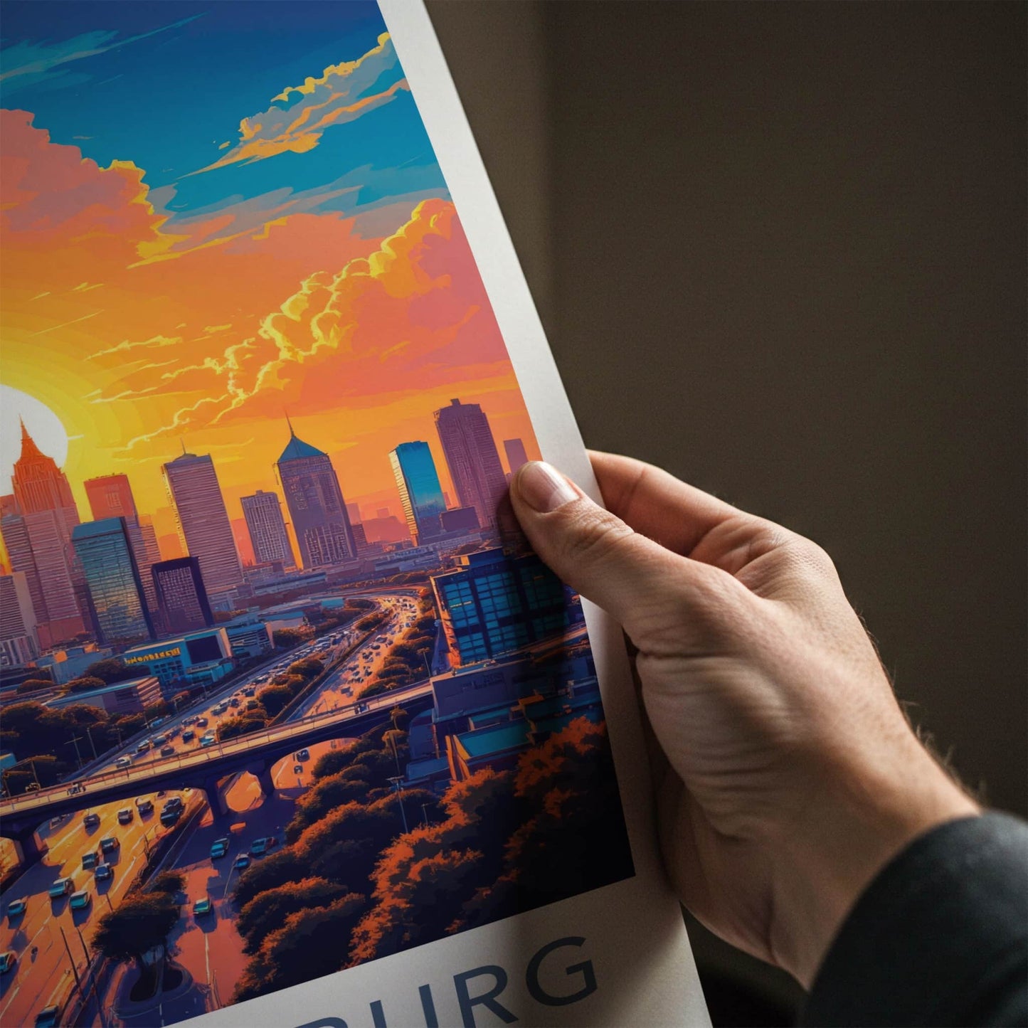 Johannesburg Poster - South Africa Travel Art - Vibrant City Sunset Home Decor