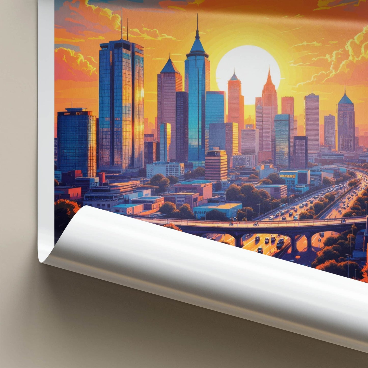 Johannesburg Poster - South Africa Travel Art - Vibrant City Sunset Home Decor