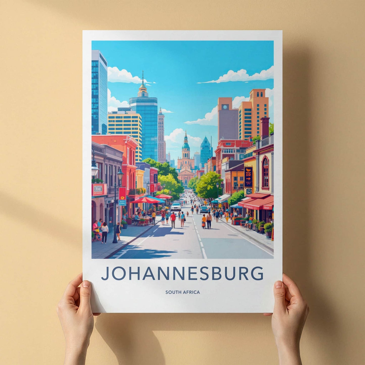 Johannesburg Poster - South Africa Travel Art - Vibrant Urban Cityscape Home Decor