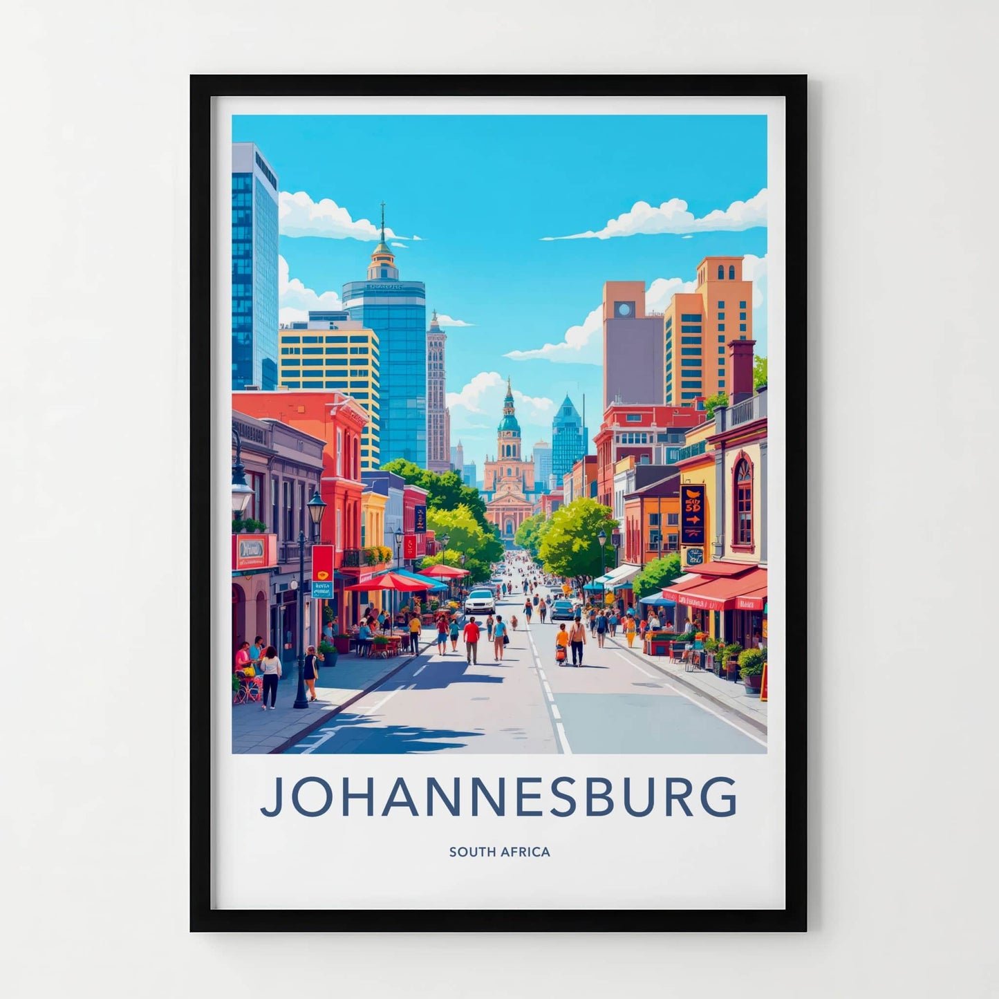Johannesburg Poster - South Africa Travel Art - Vibrant Urban Cityscape Home Decor