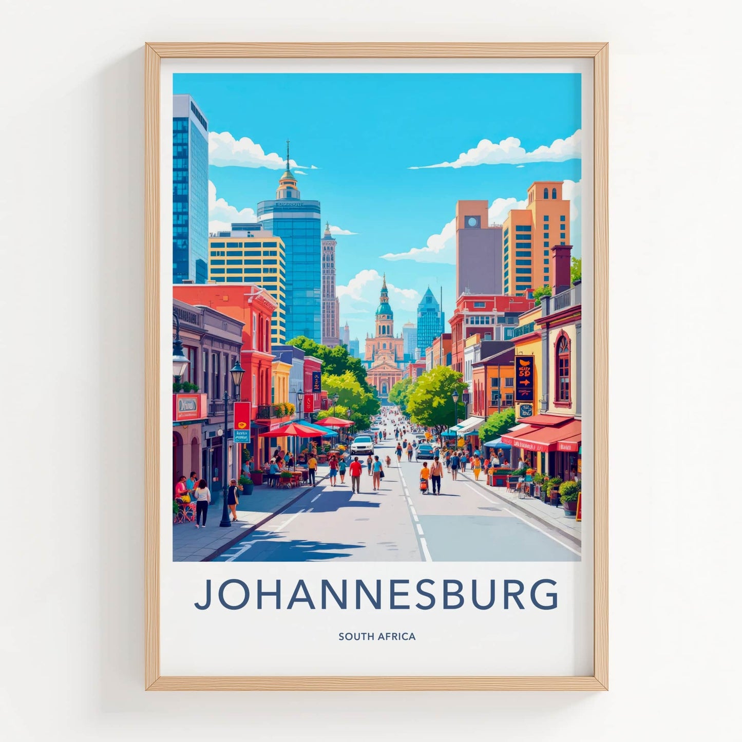 Johannesburg Poster - South Africa Travel Art - Vibrant Urban Cityscape Home Decor