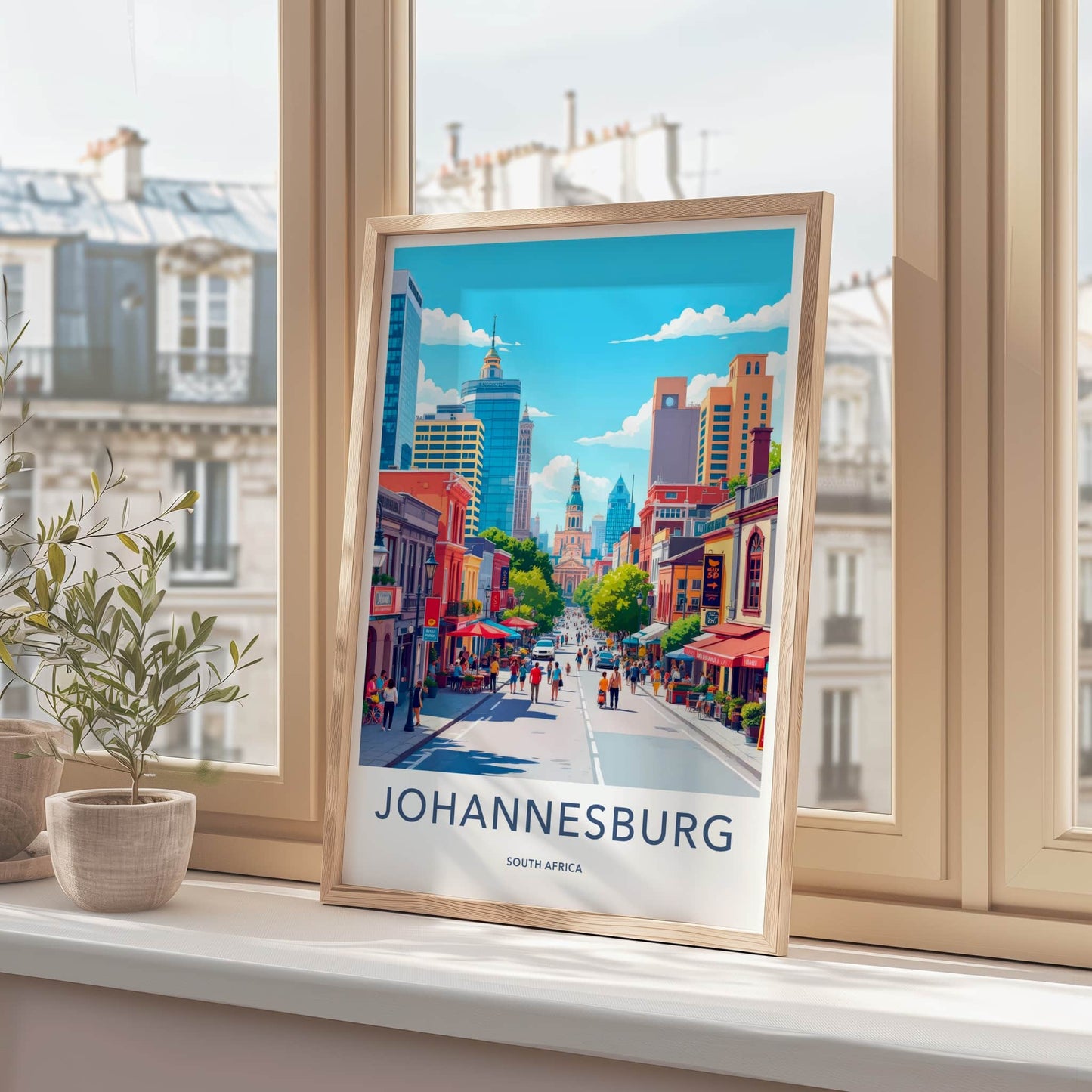 Johannesburg Poster - South Africa Travel Art - Vibrant Urban Cityscape Home Decor