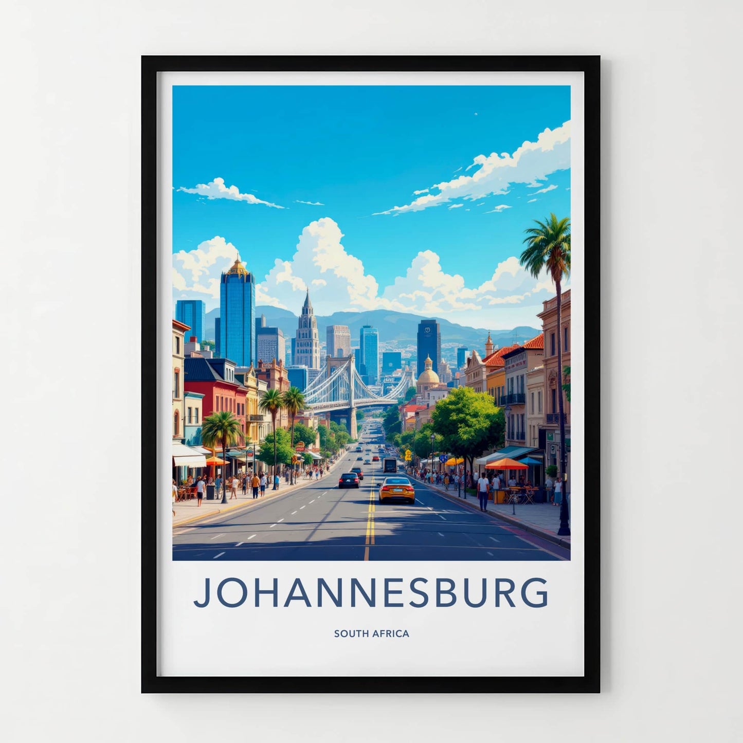 Johannesburg Poster - South Africa Travel Art - Vibrant Urban Scene Home Decor