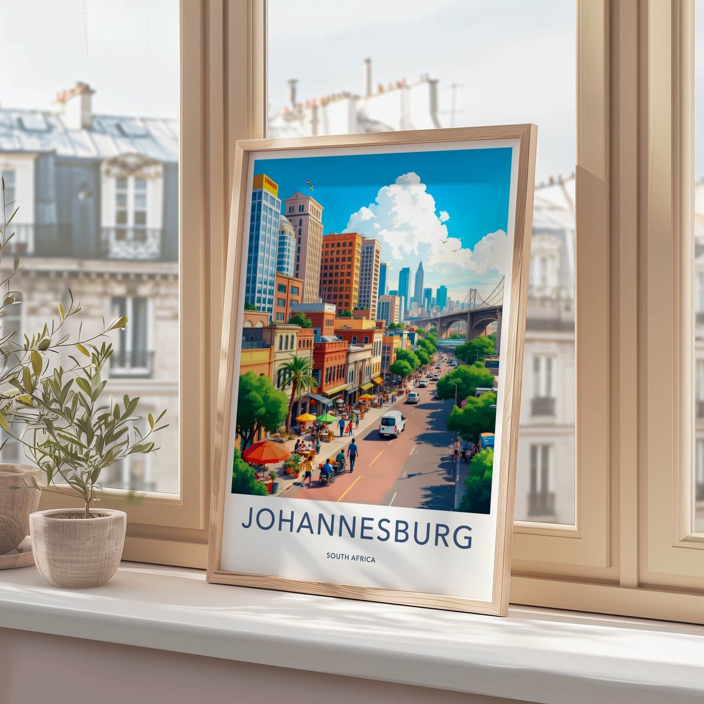 Johannesburg Poster - South Africa Travel Art - Vibrant Urban Scene Home Decor