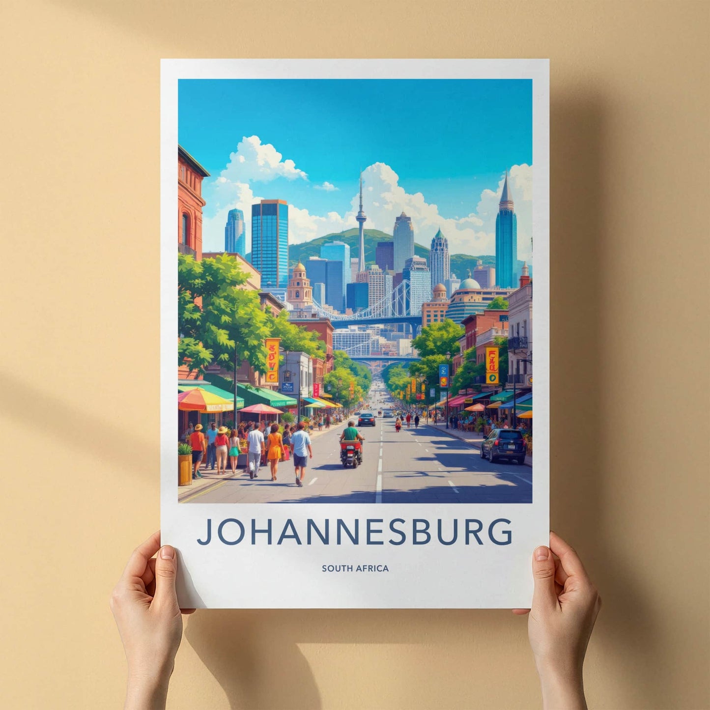 Johannesburg Poster - South Africa Wall Art - Vibrant City Street Gift