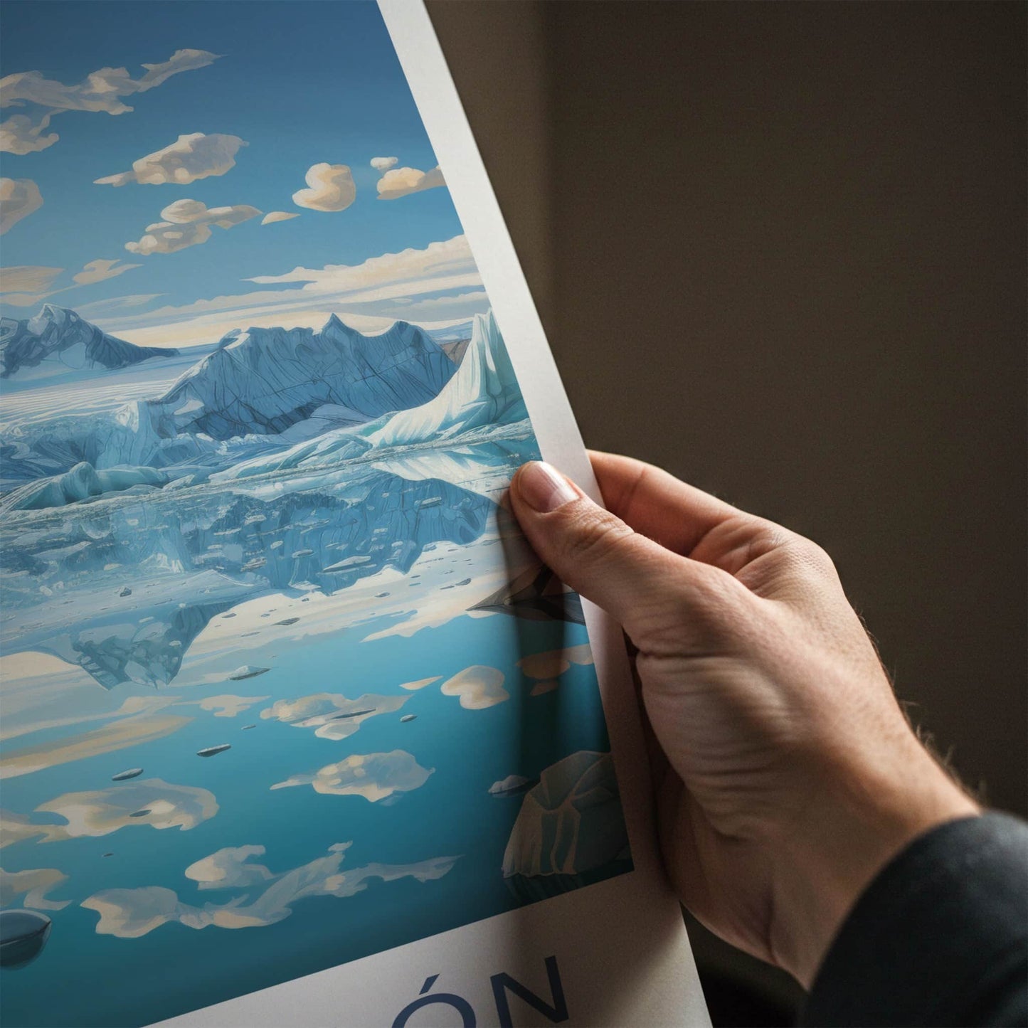Jokulsarlon Poster - Iceland Travel Art - Glacial Lagoon Icebergs Home Decor
