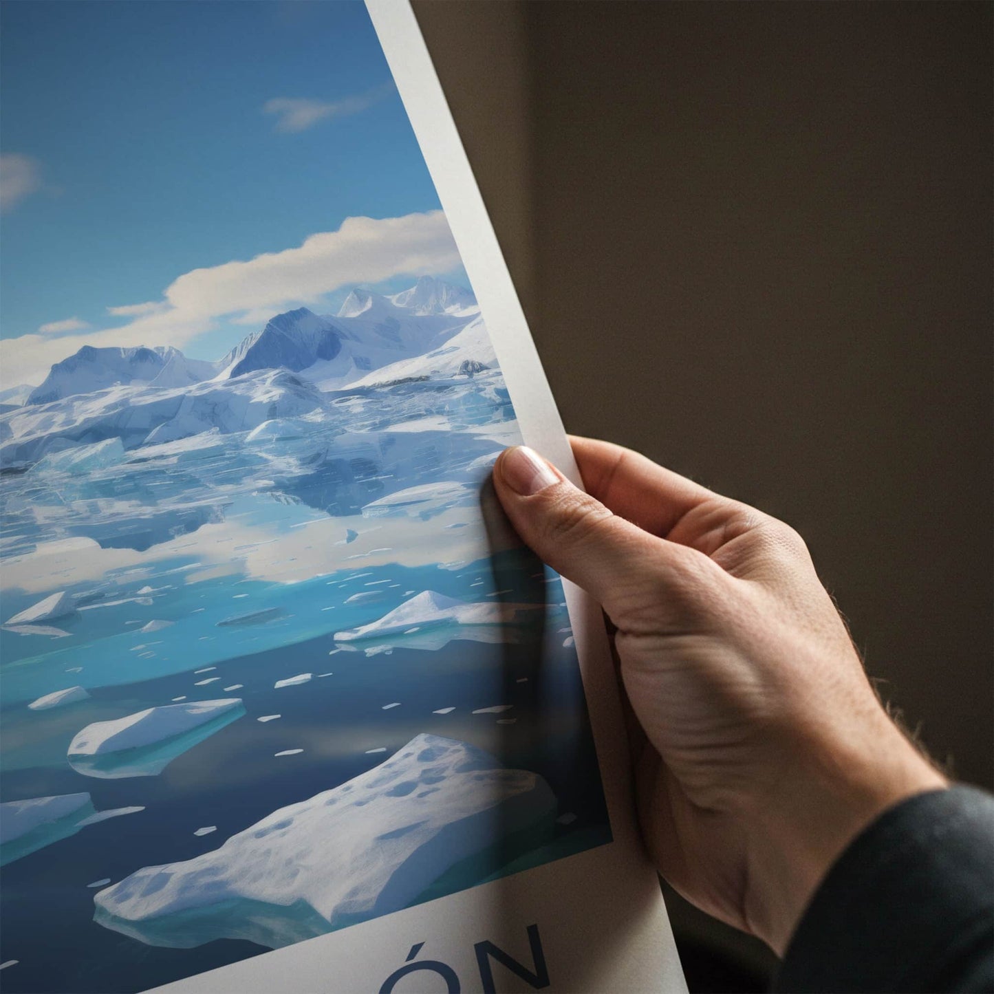 Jokulsarlon Poster - Iceland Travel Print - Floating Blue Icebergs Home Decor