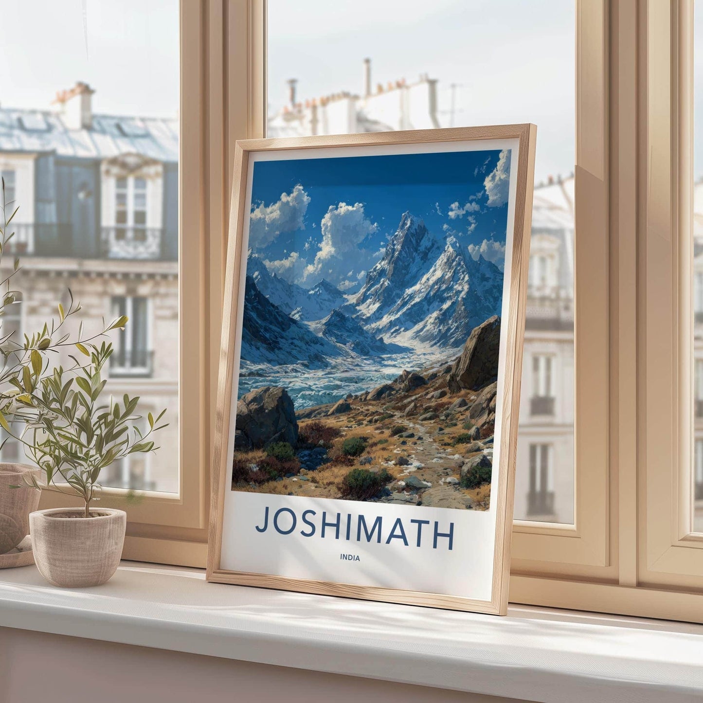 Joshimath Poster - India Art Print - Uttarakhand Icy Mountain Valley Home Decor