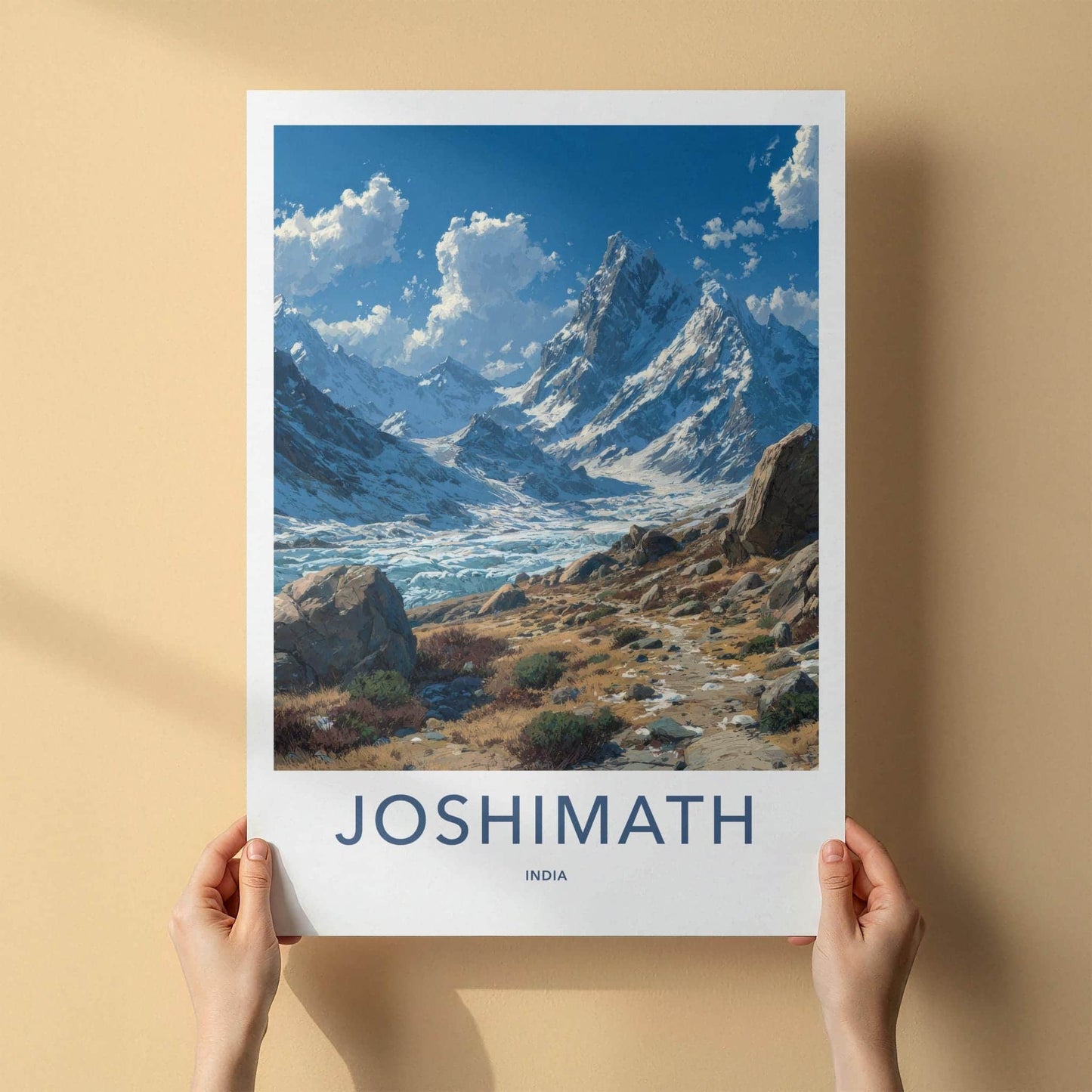 Joshimath Poster - India Art Print - Uttarakhand Icy Mountain Valley Home Decor