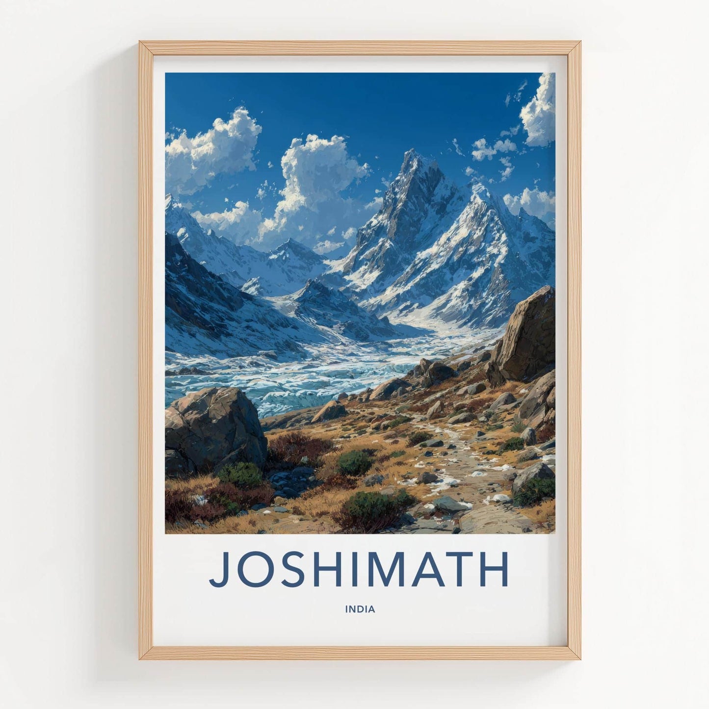 Joshimath Poster - India Art Print - Uttarakhand Icy Mountain Valley Home Decor