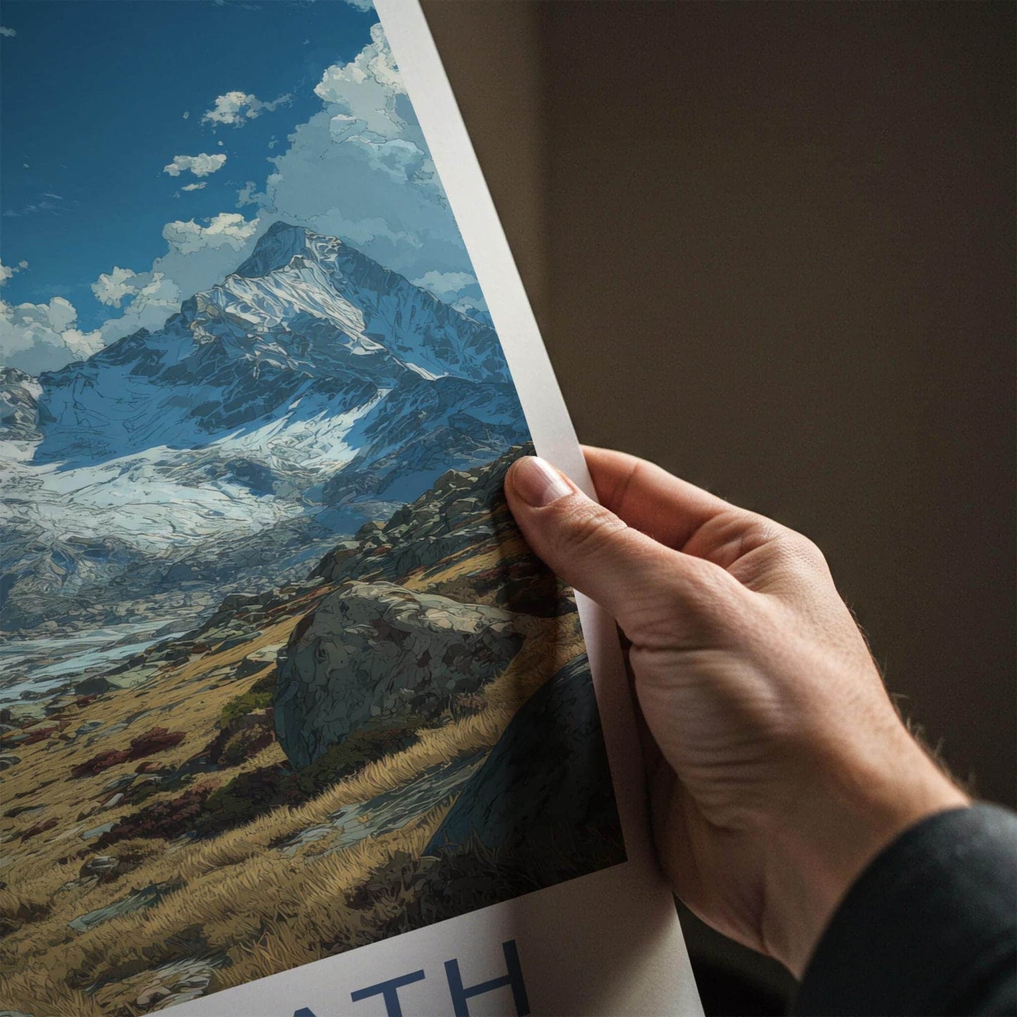 Joshimath Poster - India Travel Art - Uttarakhand Himalayan Icy River Home Decor