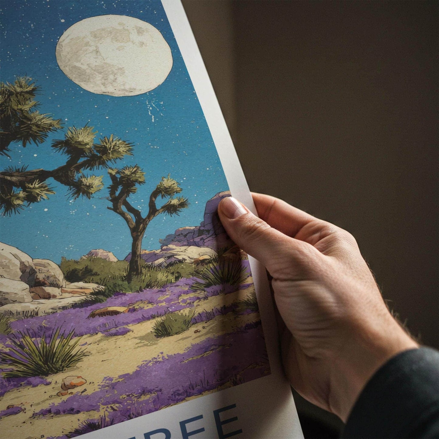 Joshua Tree National Park Poster - California Fine Art - Starry Night Vista Gift