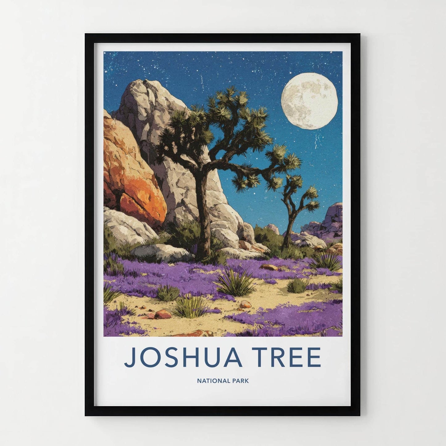 Joshua Tree National Park Poster - California Fine Art - Starry Night Vista Gift