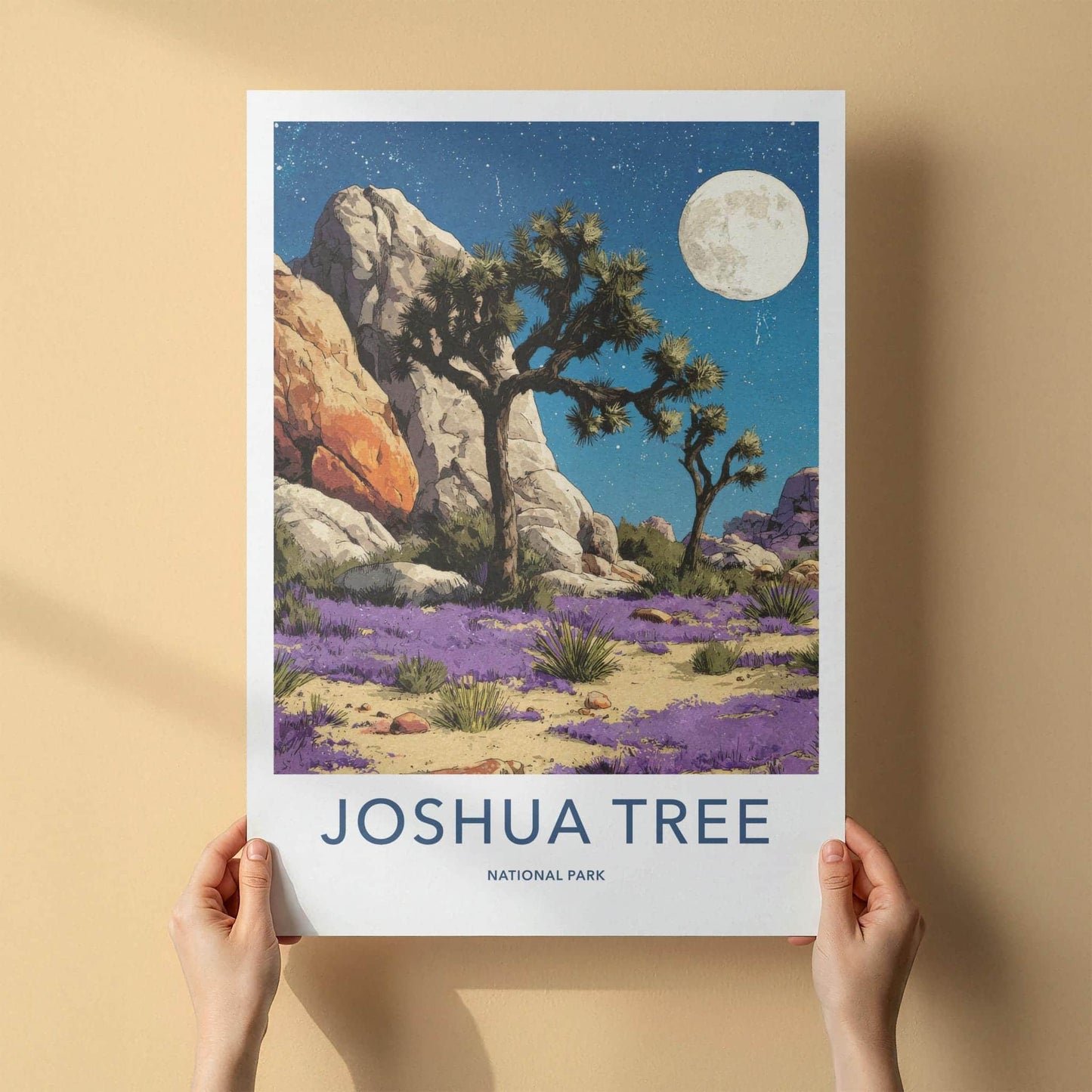 Joshua Tree National Park Poster - California Fine Art - Starry Night Vista Gift