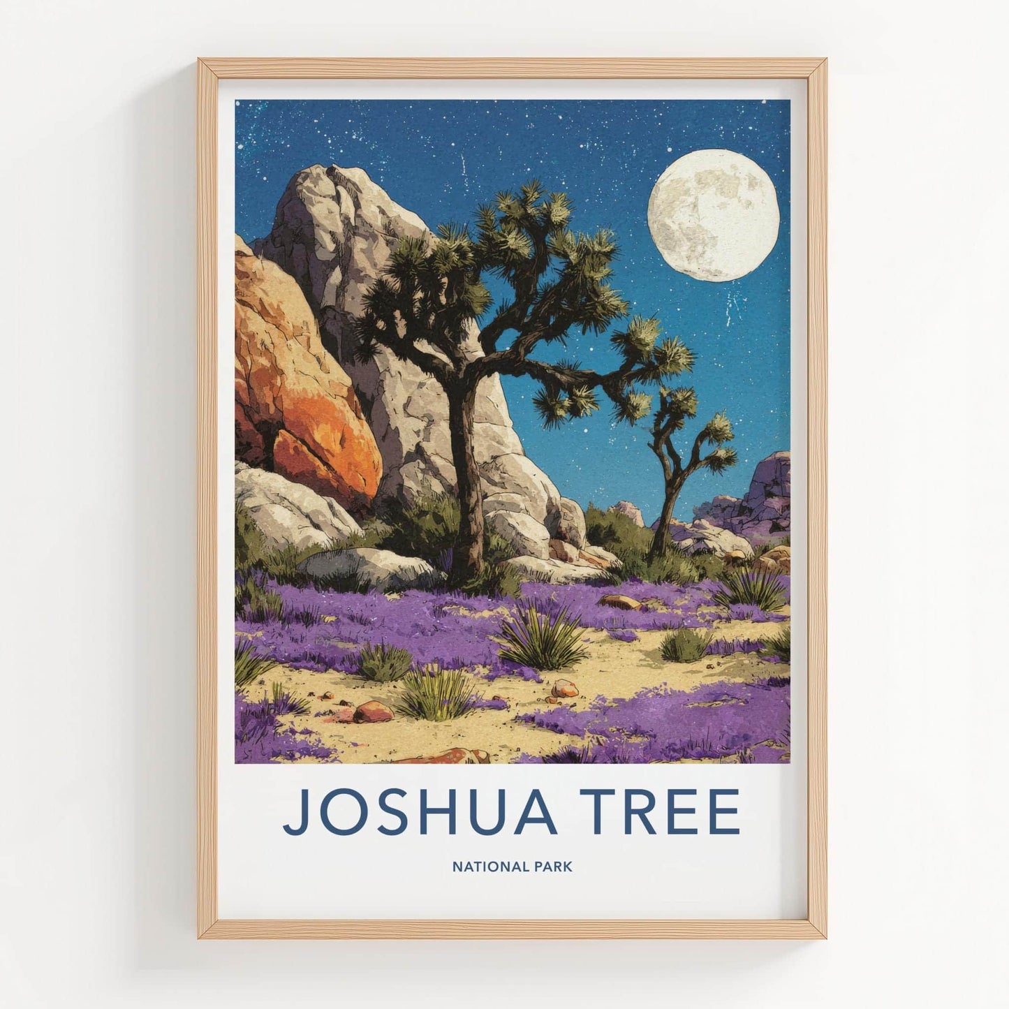 Joshua Tree National Park Poster - California Fine Art - Starry Night Vista Gift