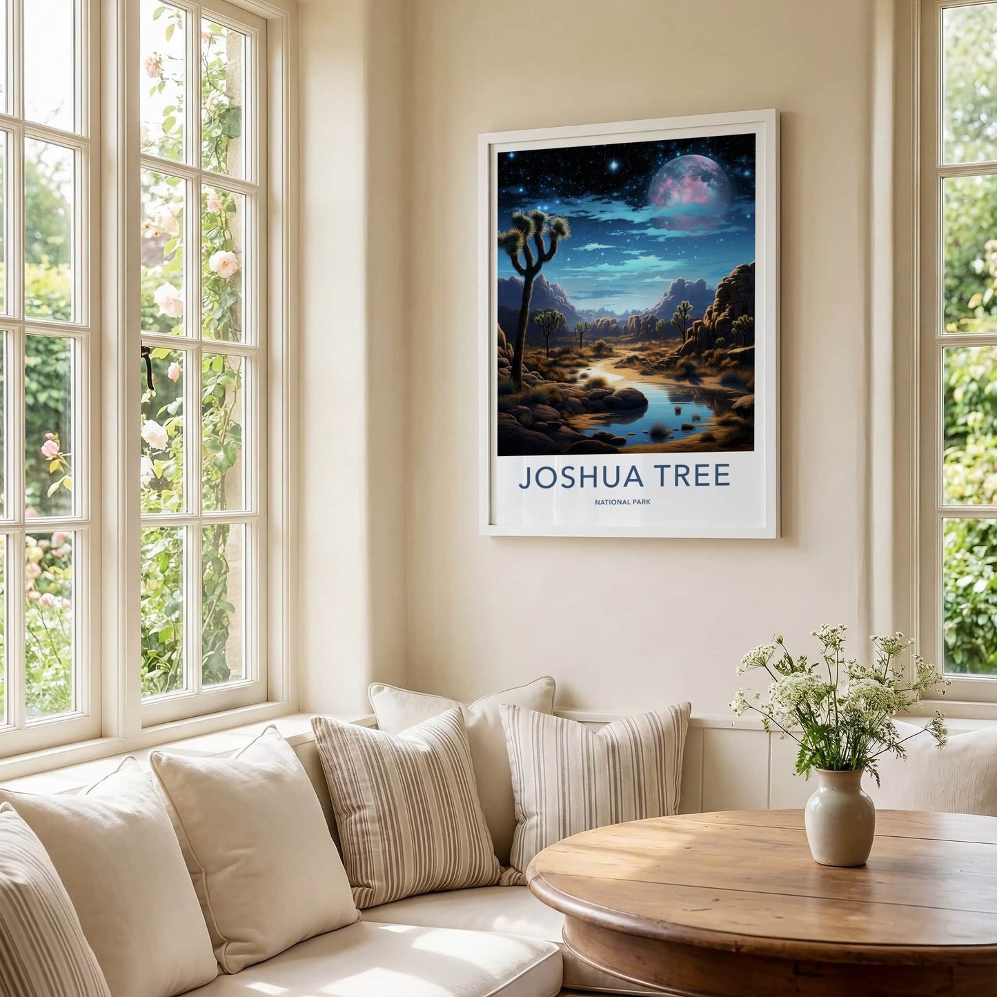Joshua Tree National Park Poster - California Wall Art - Cosmic Desert Stream Home Decor