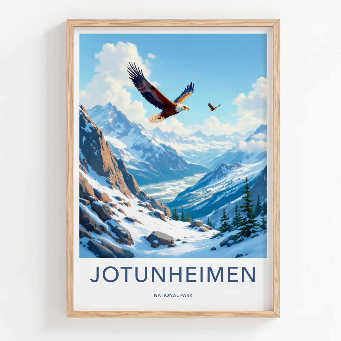 Jotunheimen National Park Poster - Norway Fine Art - Mountain Eagles Fly Gift