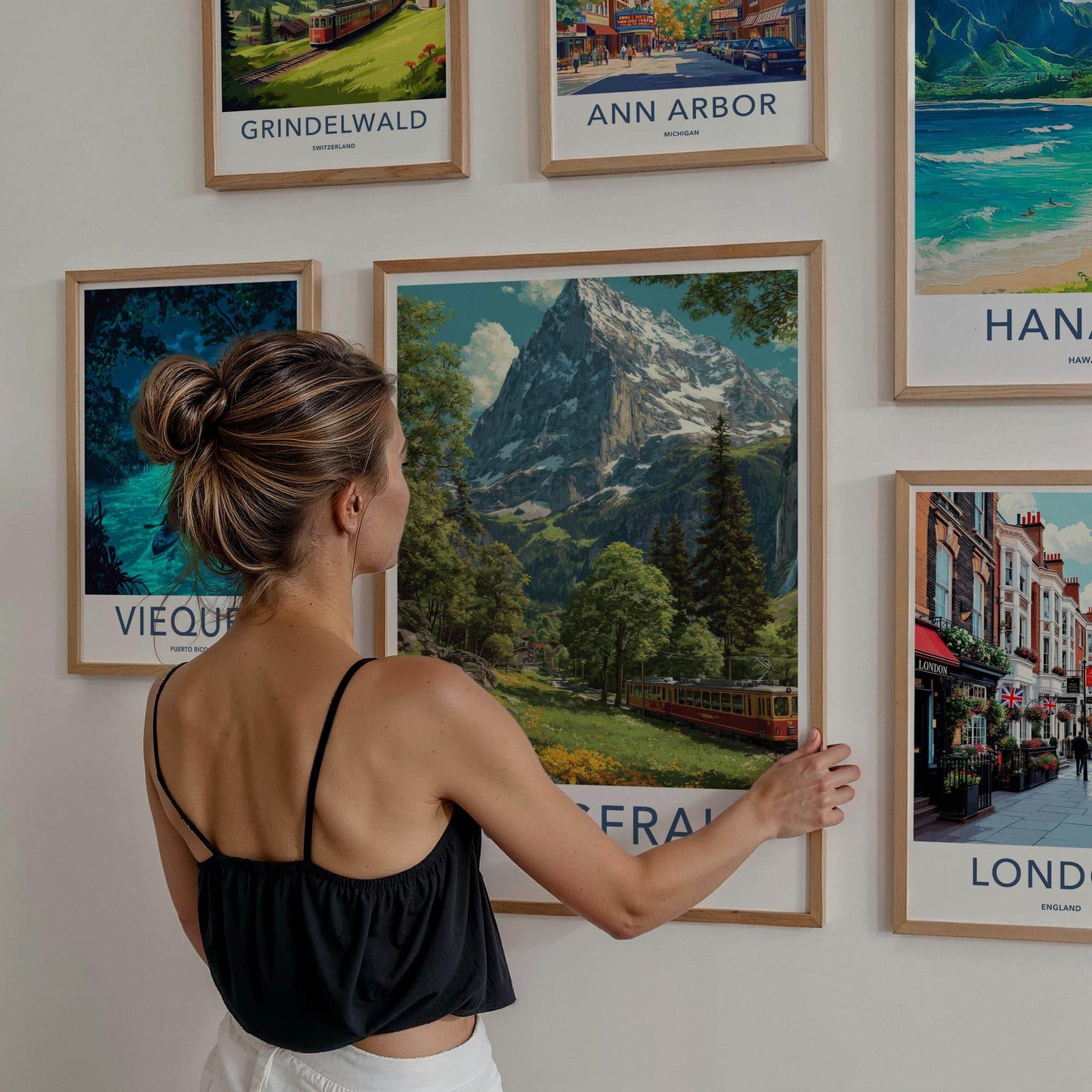 Jungfrau Poster - Switzerland Travel Art - Mountain Train Alpine Home Decor