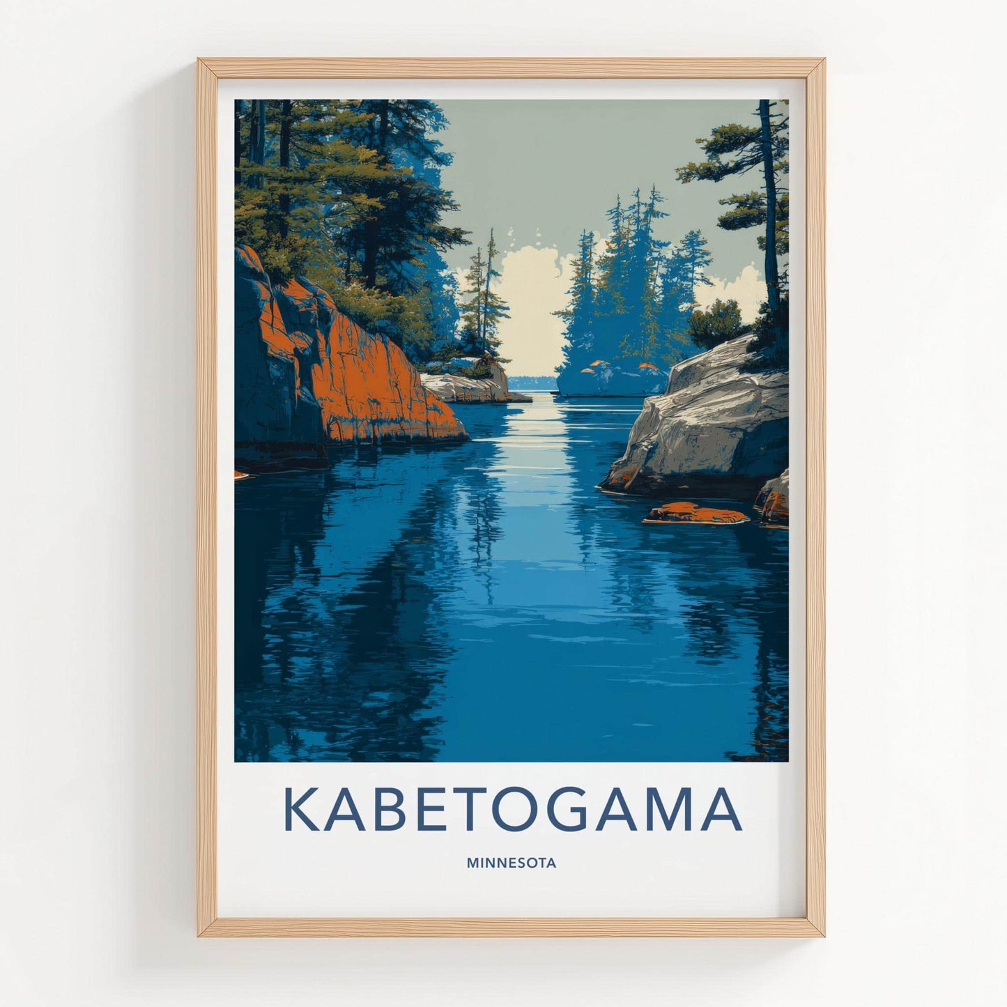 Kabetogama Poster - Minnesota Wall Art - Blue Lake Shores Home Decor