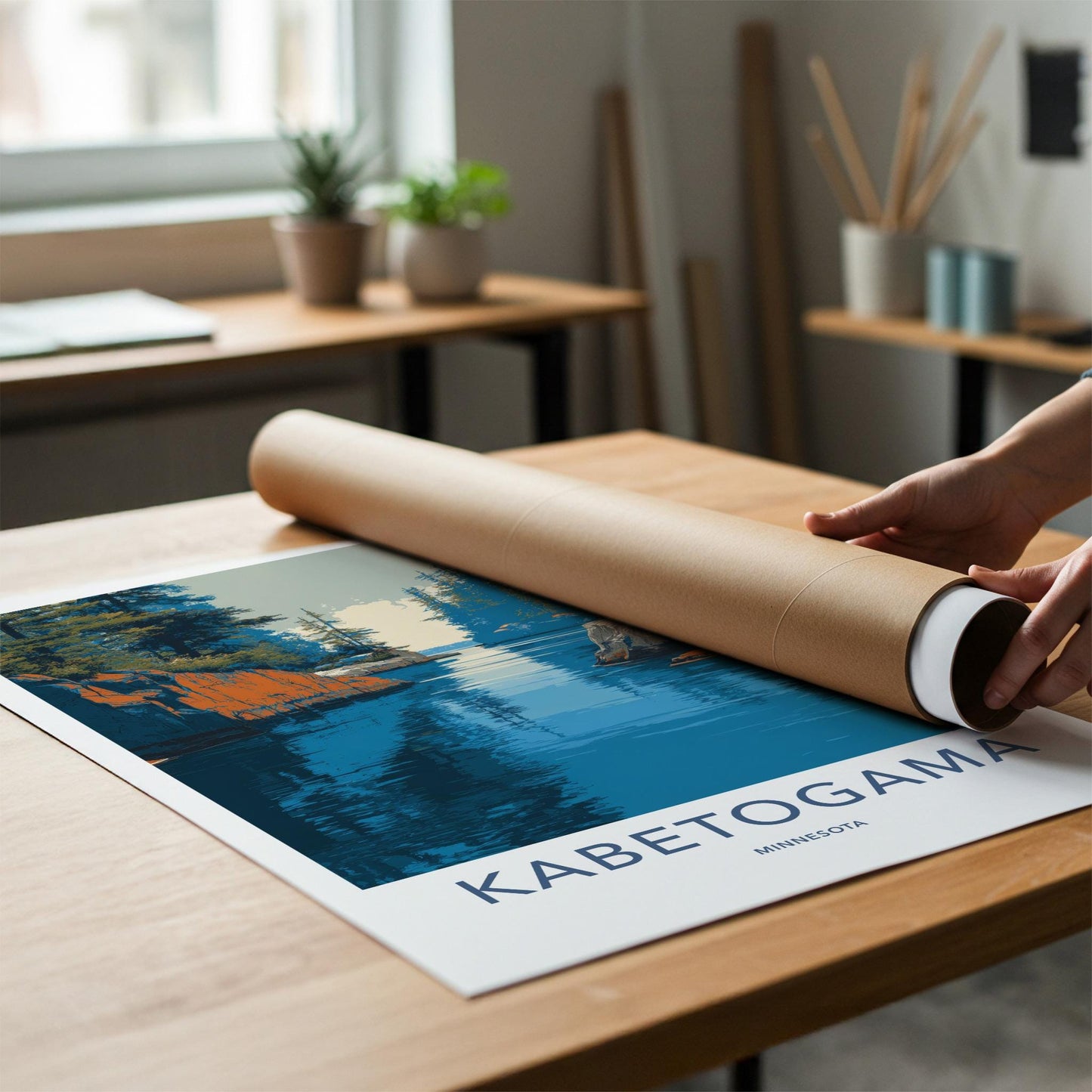 Kabetogama Poster - Minnesota Wall Art - Blue Lake Shores Home Decor