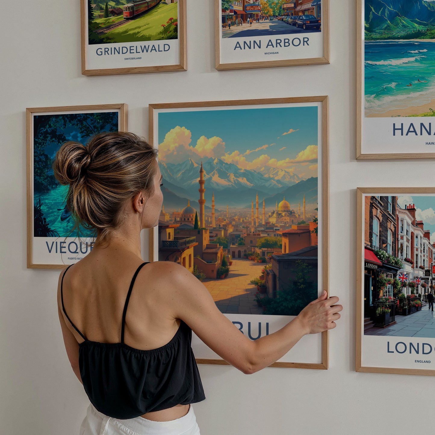 Kabul Poster - Afghanistan Travel Art - Cityscape Mountain Sunset Home Decor