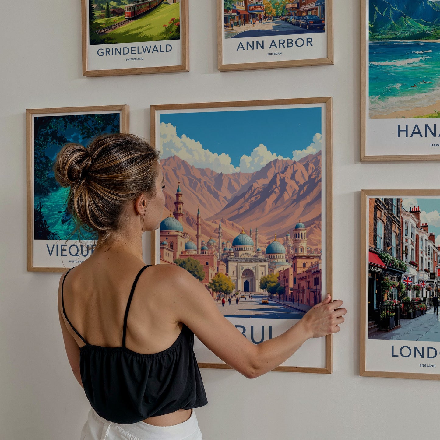 Kabul Poster - Afghanistan Travel Art - Mountain City Domes Home Decor