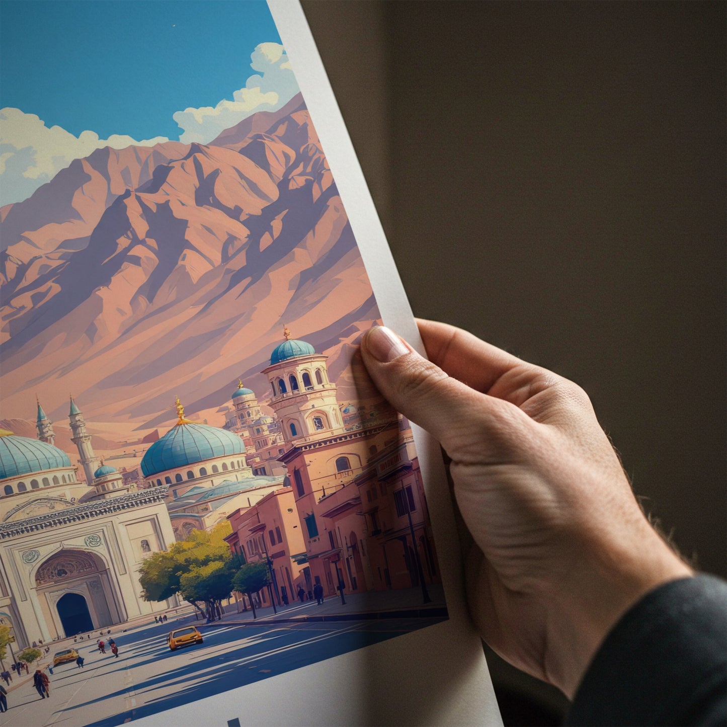Kabul Poster - Afghanistan Travel Art - Mountain City Domes Home Decor