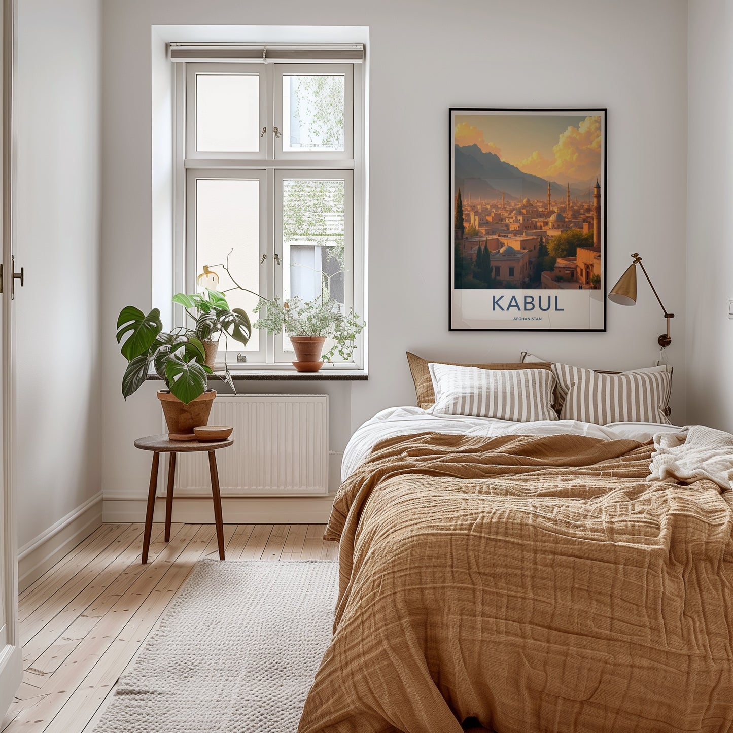 Kabul Poster - Afghanistan Travel Art - Sunset City Minarets Wall Decor