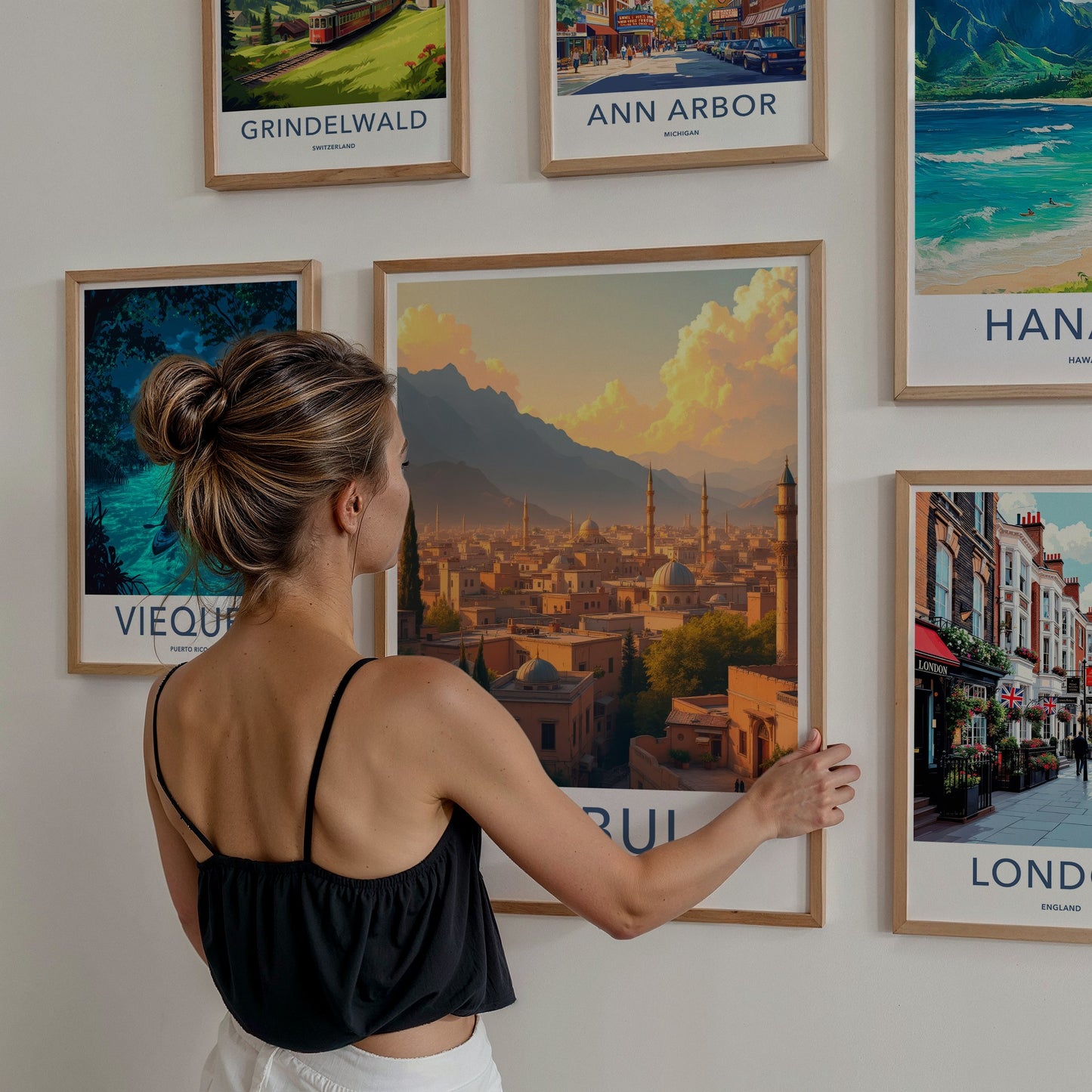 Kabul Poster - Afghanistan Travel Art - Sunset City Minarets Wall Decor