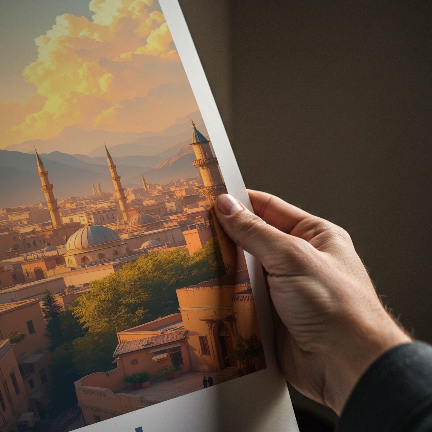 Kabul Poster - Afghanistan Travel Art - Sunset City Minarets Wall Decor