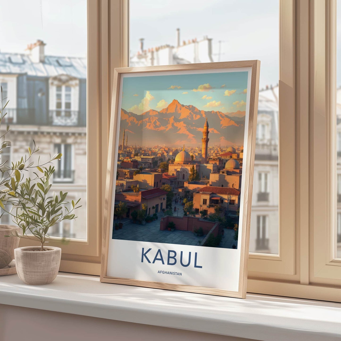 Kabul Poster - Afghanistan Wall Art - Warm Sunset Cityscape Home Decor