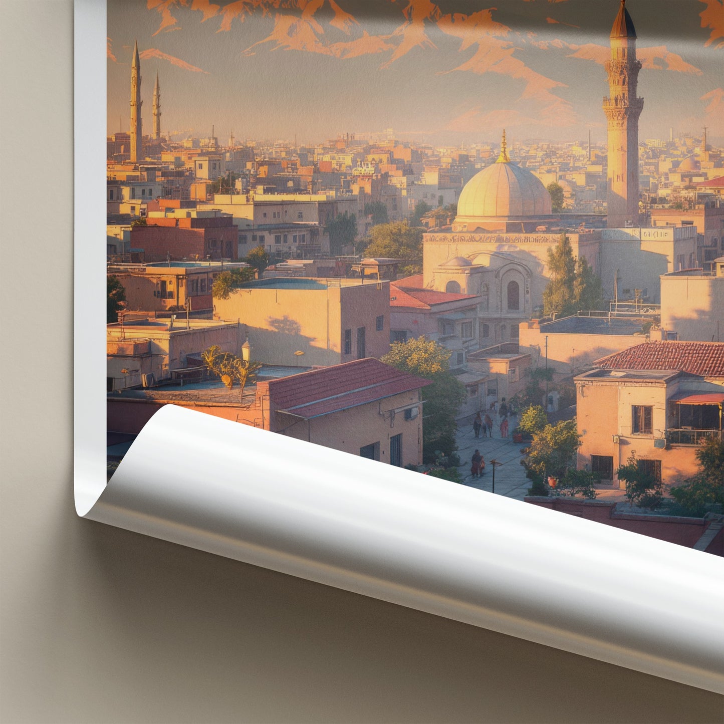 Kabul Poster - Afghanistan Wall Art - Warm Sunset Cityscape Home Decor
