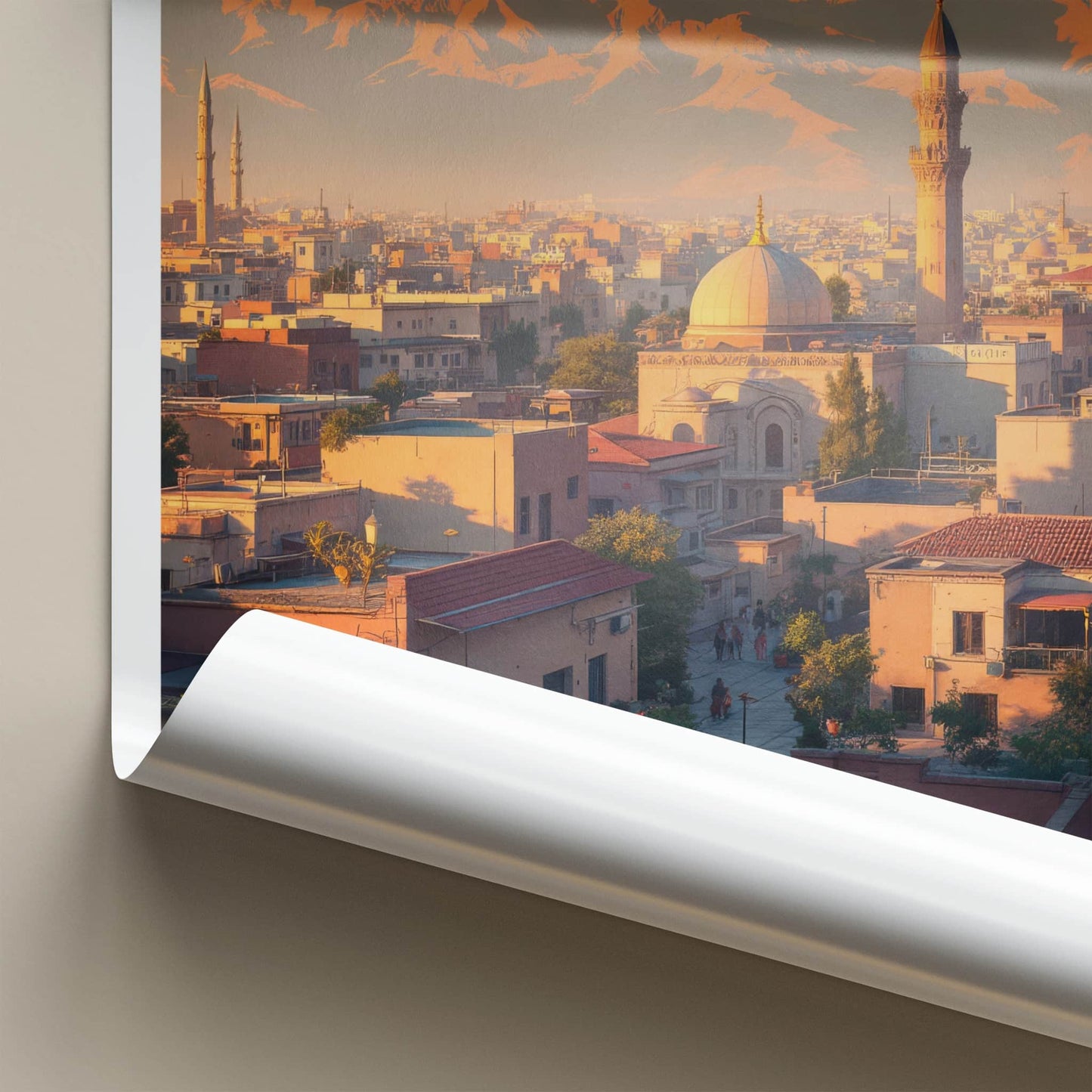 Kabul Poster - Afghanistan Wall Art - Warm Sunset Cityscape Home Decor