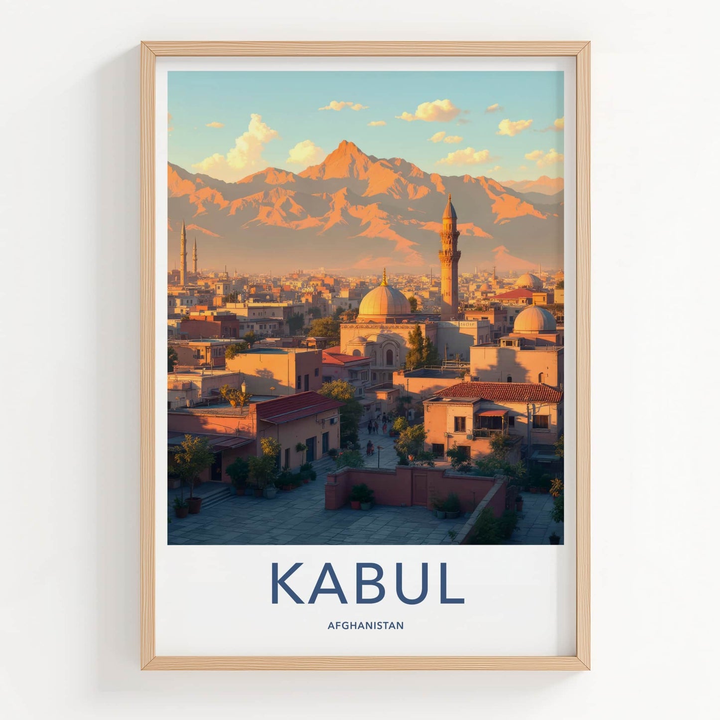 Kabul Poster - Afghanistan Wall Art - Warm Sunset Cityscape Home Decor