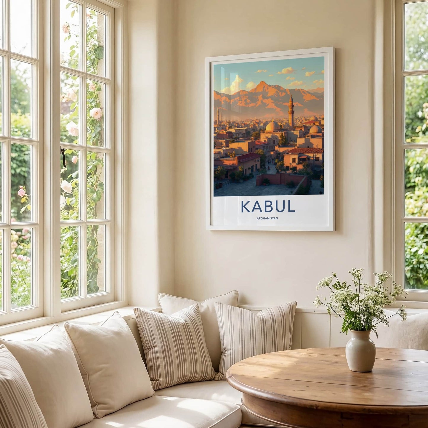 Kabul Poster - Afghanistan Wall Art - Warm Sunset Cityscape Home Decor