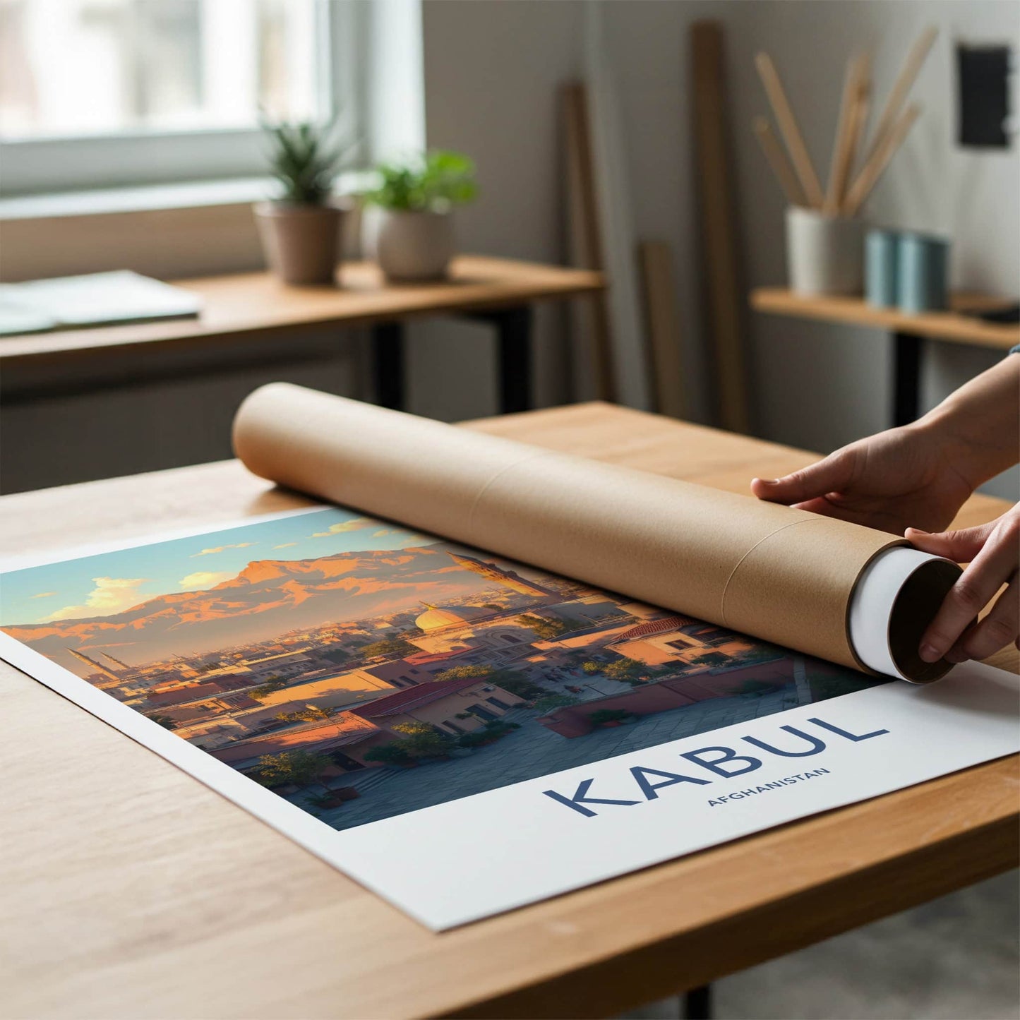 Kabul Poster - Afghanistan Wall Art - Warm Sunset Cityscape Home Decor