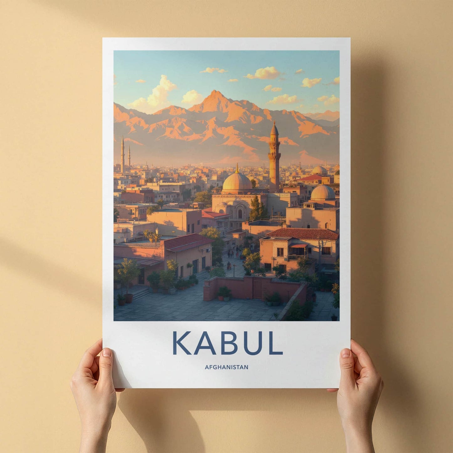 Kabul Poster - Afghanistan Wall Art - Warm Sunset Cityscape Home Decor