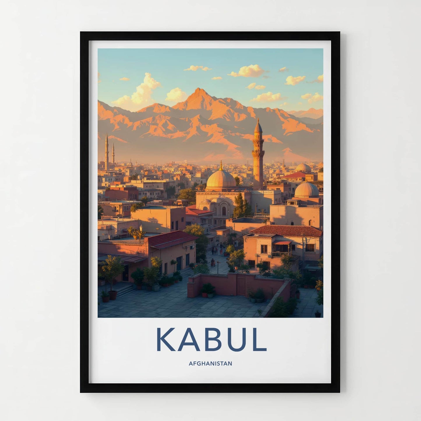 Kabul Poster - Afghanistan Wall Art - Warm Sunset Cityscape Home Decor