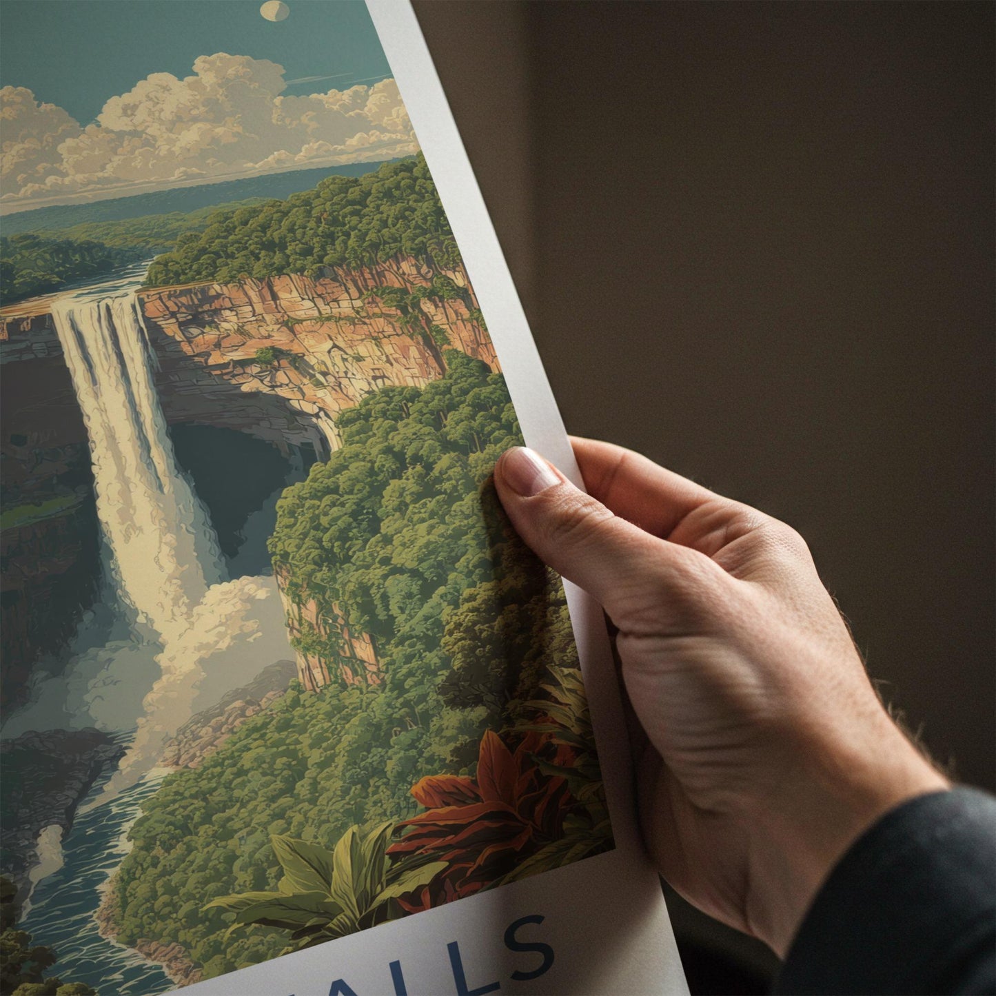 Kaieteur Falls Poster - Guyana Art Print - Majestic Jungle Waterfall Gift