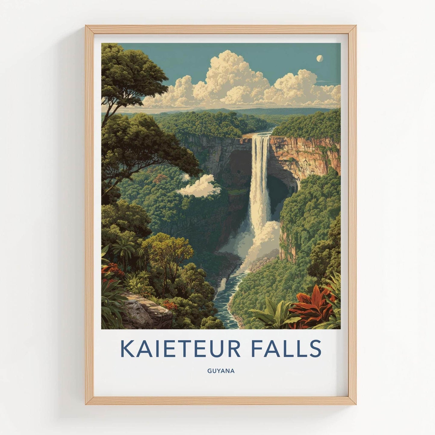 Kaieteur Falls Poster - Guyana Art Print - Majestic Jungle Waterfall Gift