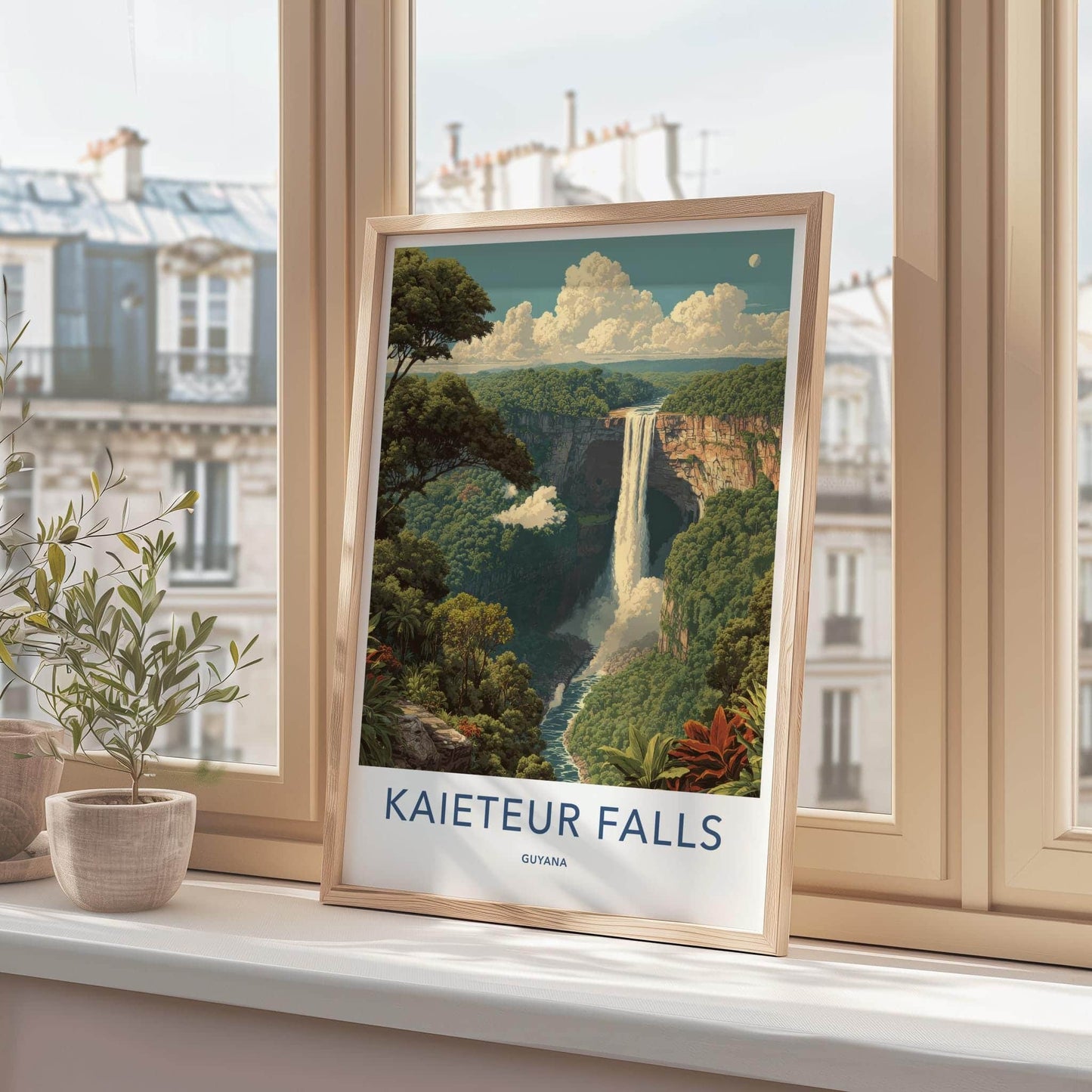 Kaieteur Falls Poster - Guyana Art Print - Majestic Jungle Waterfall Gift