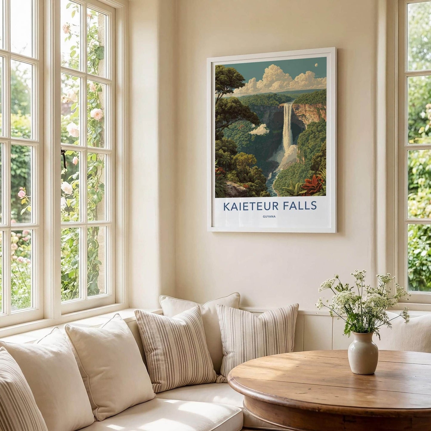 Kaieteur Falls Poster - Guyana Art Print - Majestic Jungle Waterfall Gift