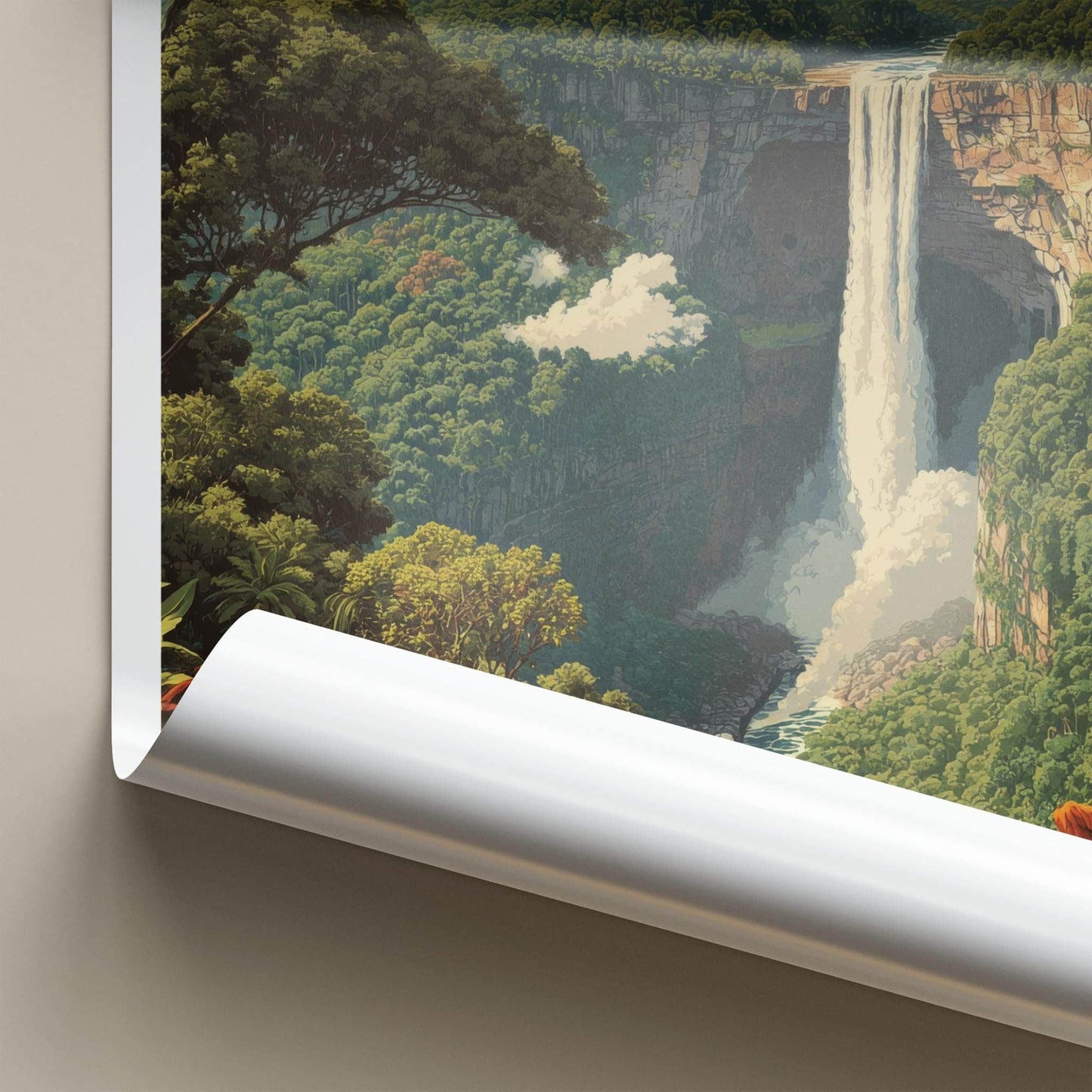 Kaieteur Falls Poster - Guyana Art Print - Majestic Jungle Waterfall Gift