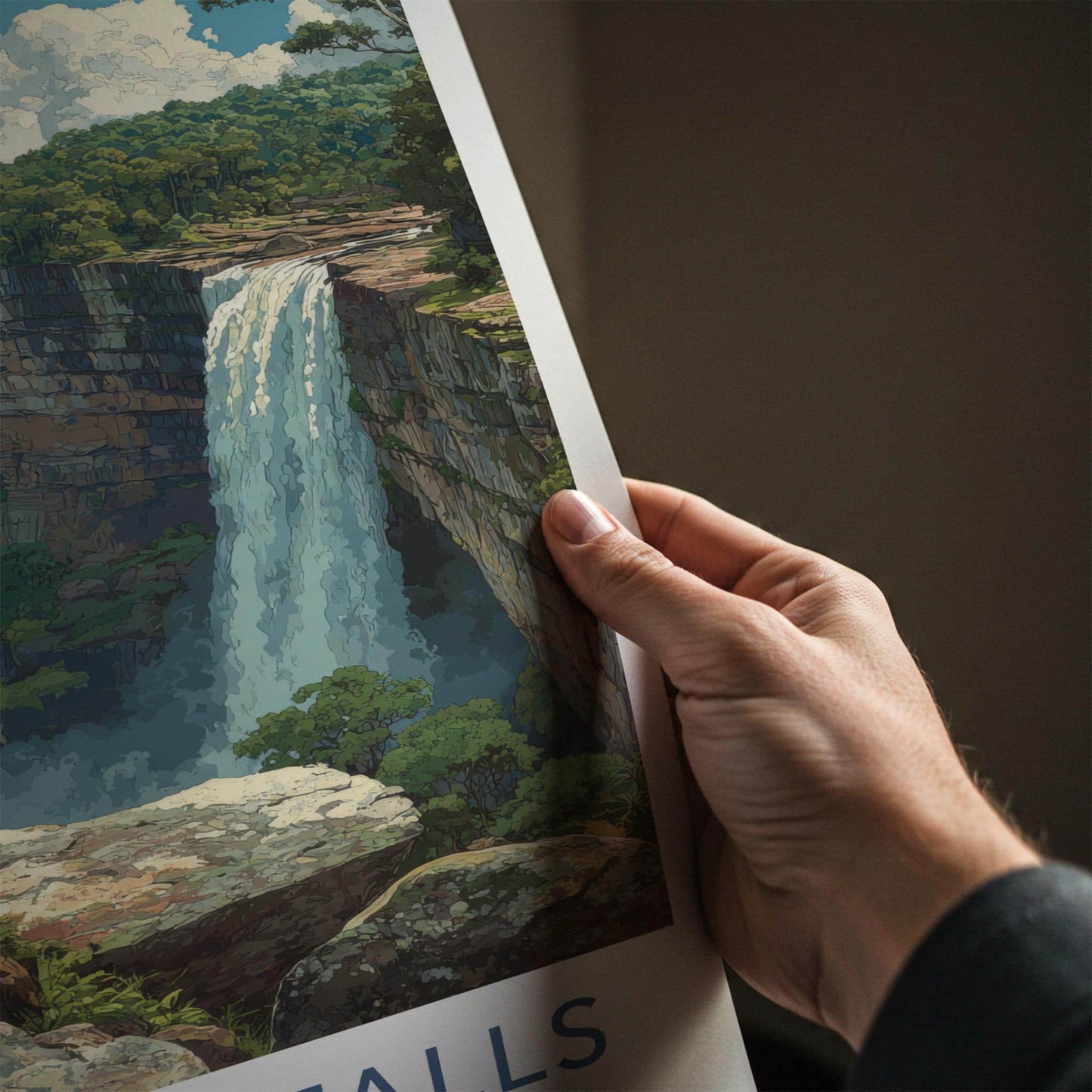 Kaieteur Falls Poster - Guyana Travel Art - Majestic Jungle Falls Home Decor