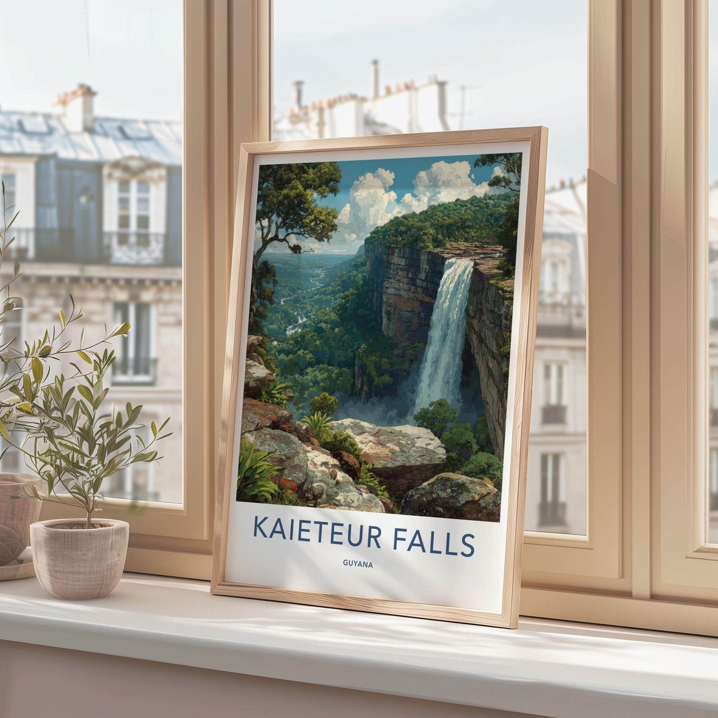 Kaieteur Falls Poster - Guyana Travel Art - Majestic Jungle Falls Home Decor