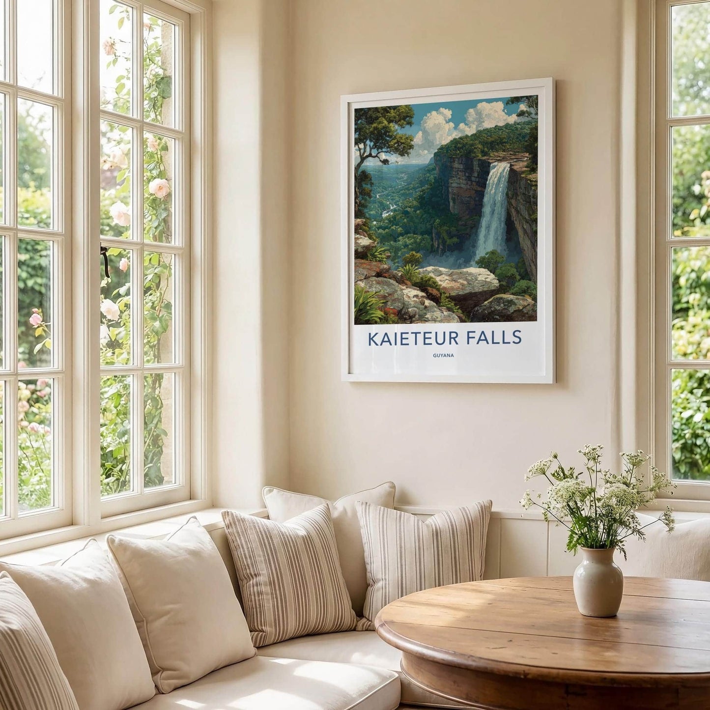 Kaieteur Falls Poster - Guyana Travel Art - Majestic Jungle Falls Home Decor