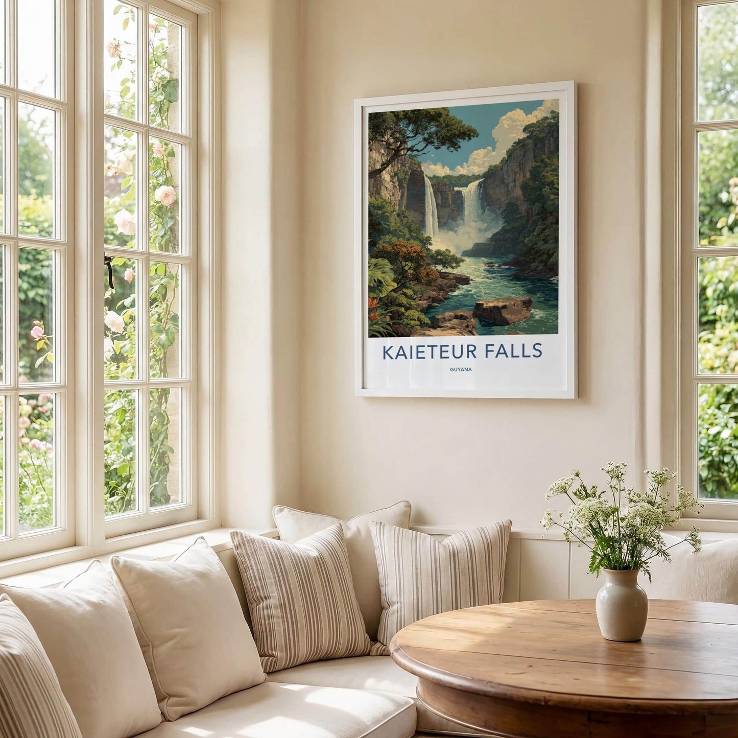 Kaieteur Falls Poster - Guyana Travel Art - Majestic Jungle Waterfall Home Decor