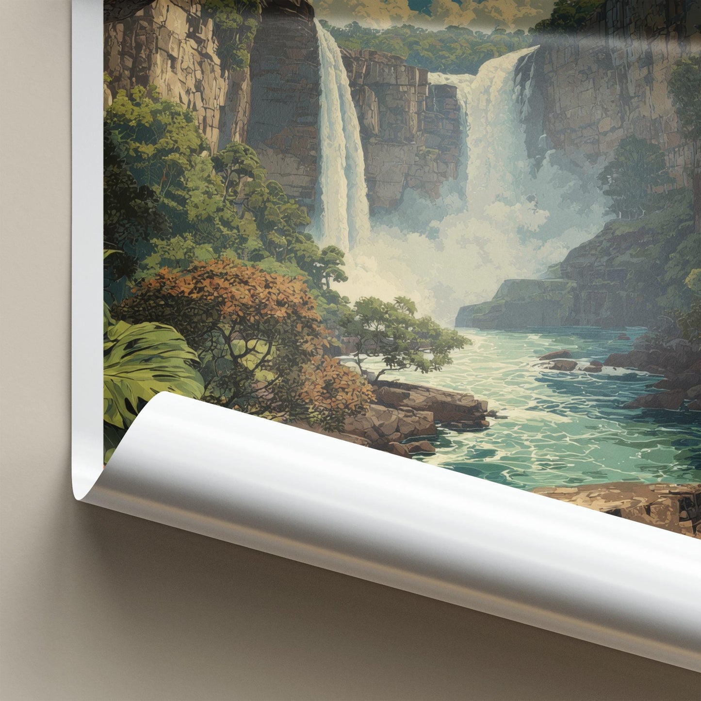 Kaieteur Falls Poster - Guyana Travel Art - Majestic Jungle Waterfall Home Decor