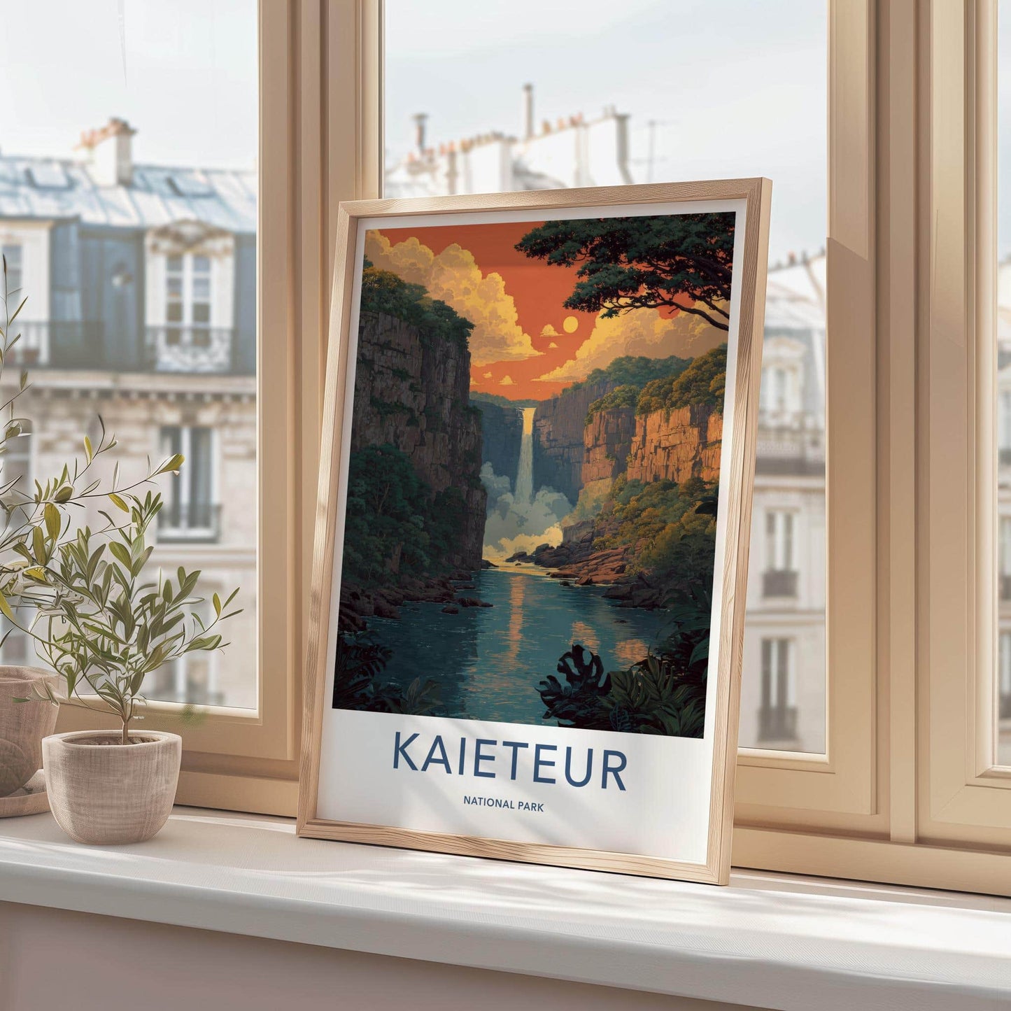 Kaieteur National Park Poster - Guyana Travel Art - Grand Waterfall Scene Home Decor